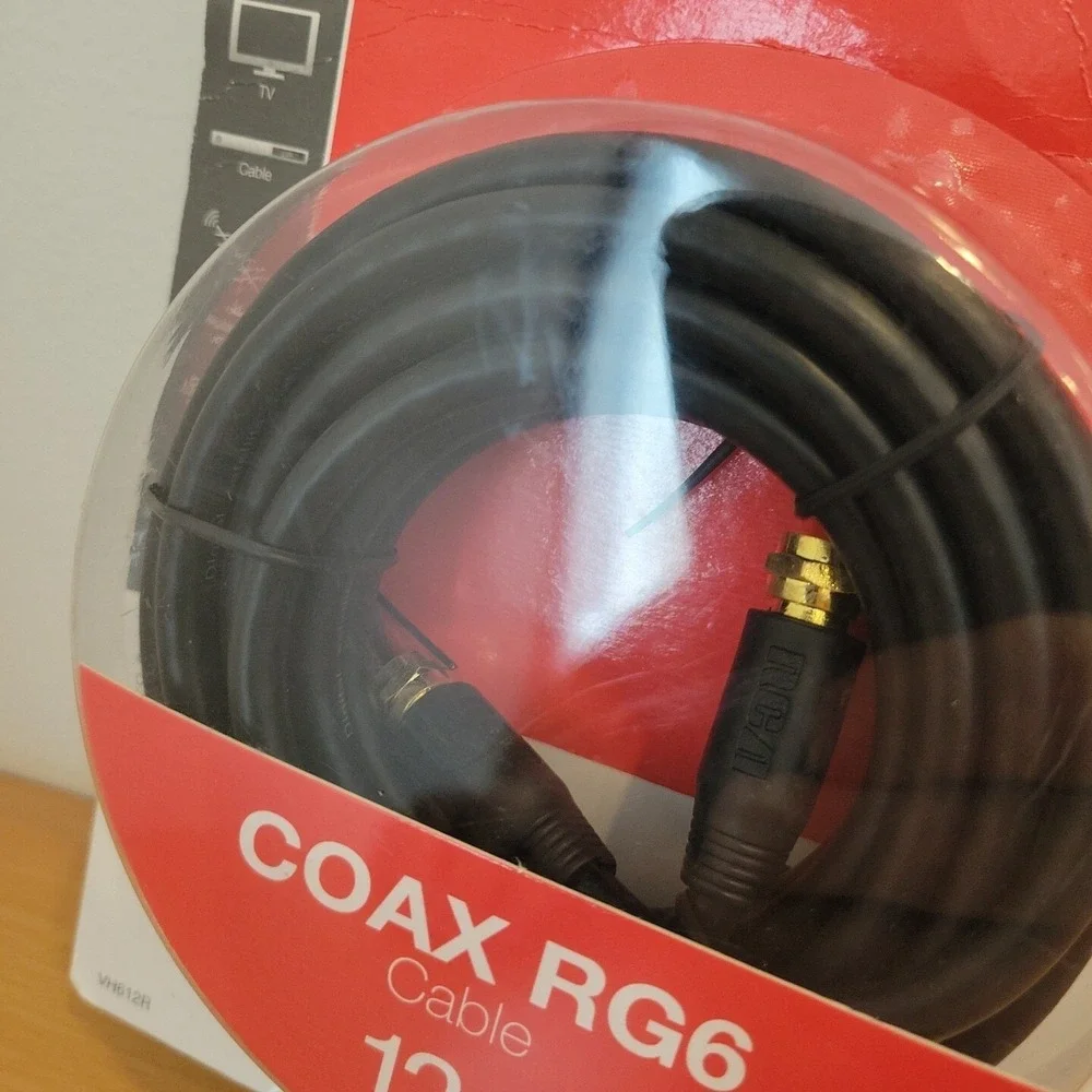 RCA - RG6 Coaxial Cable, 12ft. (Black)